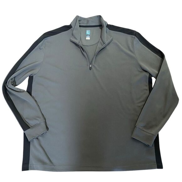 PGA Tour Air Flux XL pull over long sleeves gray / black band collar 1/4” zip - Picture 1 of 7